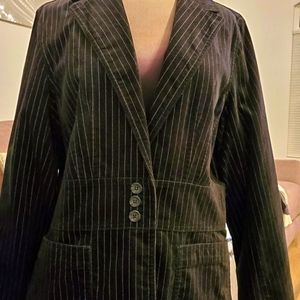 Jones New York Sport Velour pinstripe black blazer